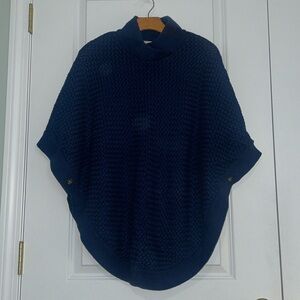 Banana Republic Navy Blue Cotton Poncho Sweater. Size XS.